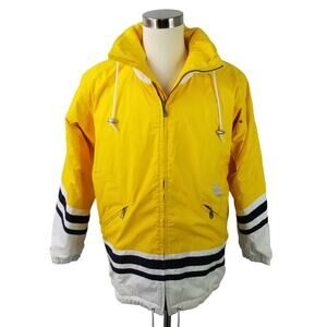 Board Ragz Yellow White Black Snowboard Activewear Jacket Coat Lined Vintage 8